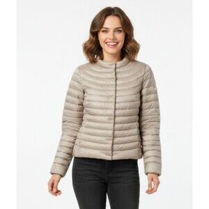 ATHLETA Jacket Womens Packable Downkind Goose Down Lightweight Puffer Small Grey